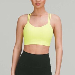 Lululemon Like a Cloud Ribbed Longline Bra Light Support B/C Cup Electric Lemon